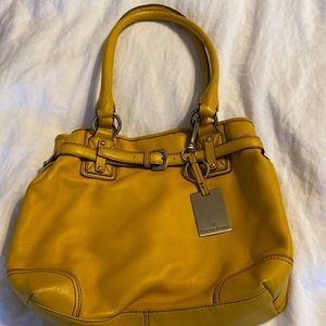 Gently used gold leather Etienne Aigner bag